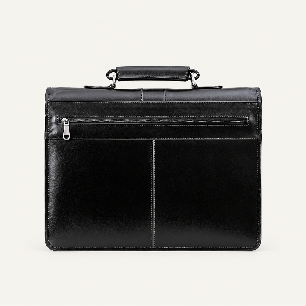 Men's Classic Black Leather Executive Briefcase – Premium Business Office Bag Gallery